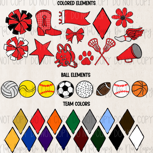 *So Sporty Custom Mascot Spirit Collage DTF Transfer