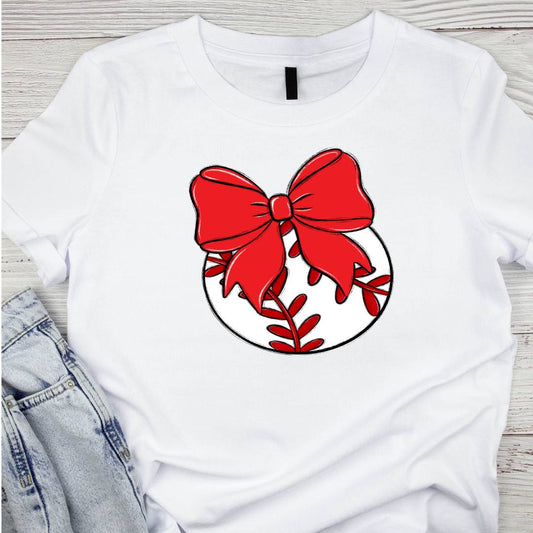 Bows And Balls Baseball Red