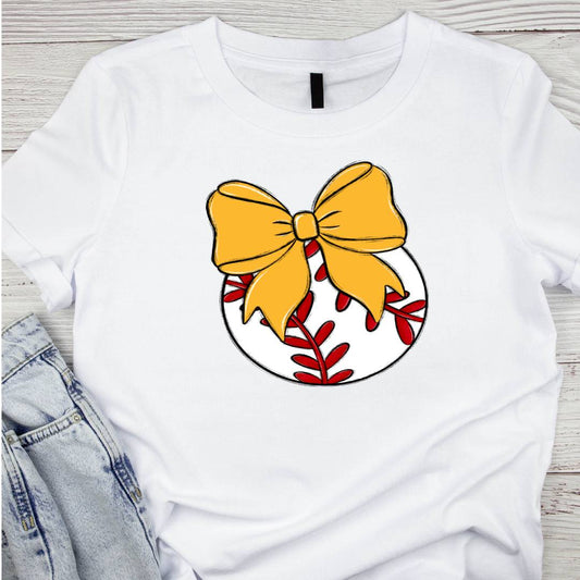 Bows And Balls Baseball Yellow Gold