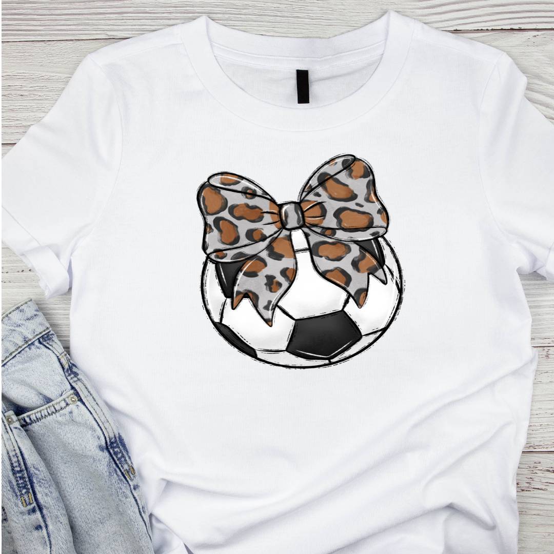 Bows And Balls Soccer Leopard