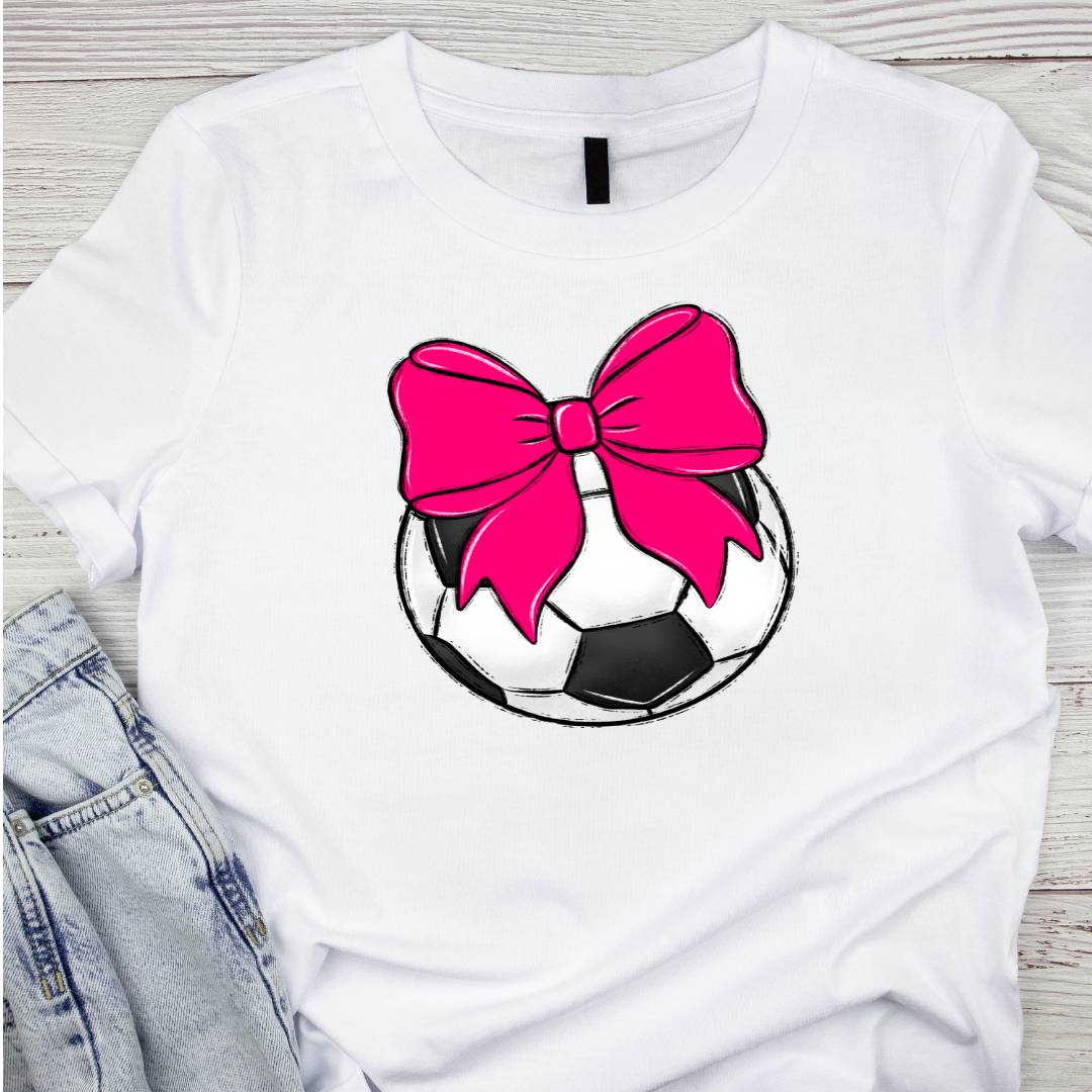 Bows And Balls Soccer Pink