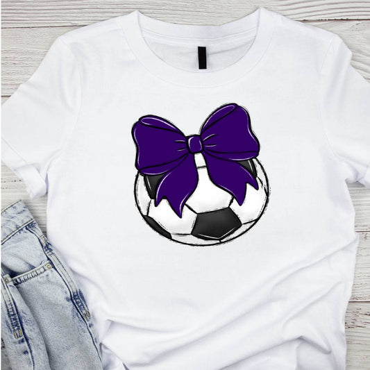 Bows And Balls Soccer Purple