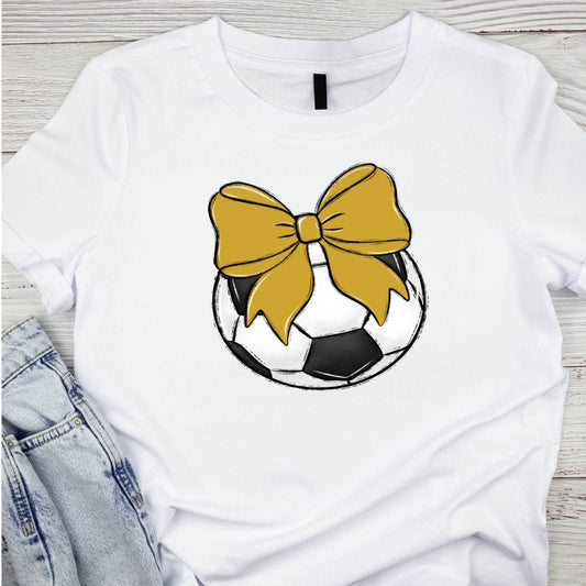 Bows And Balls Soccer Vegas Gold