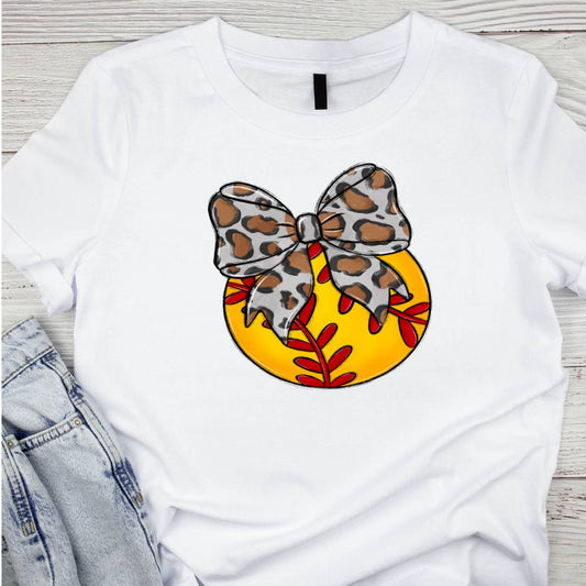 Bows And Balls Softball Leopard