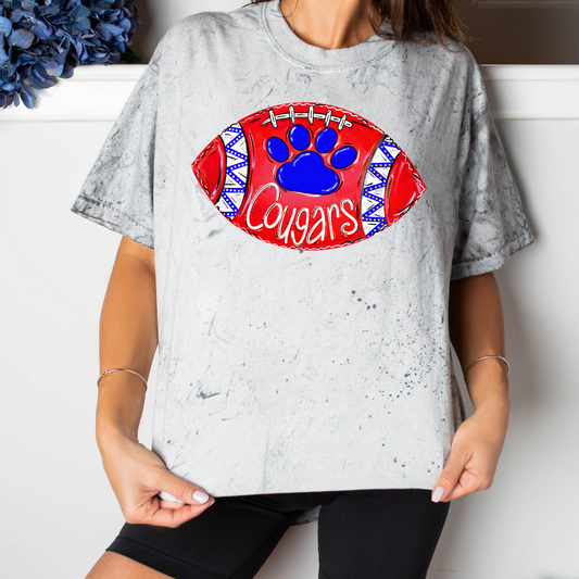 Cougars Blue Red Football DTF Transfer