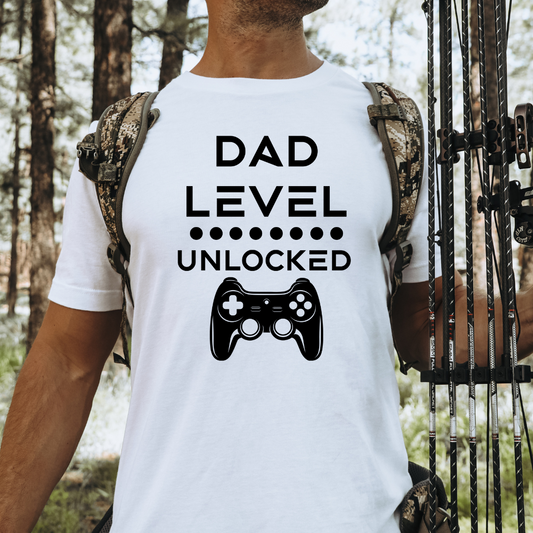 Dad Level Unlocked Black DTF