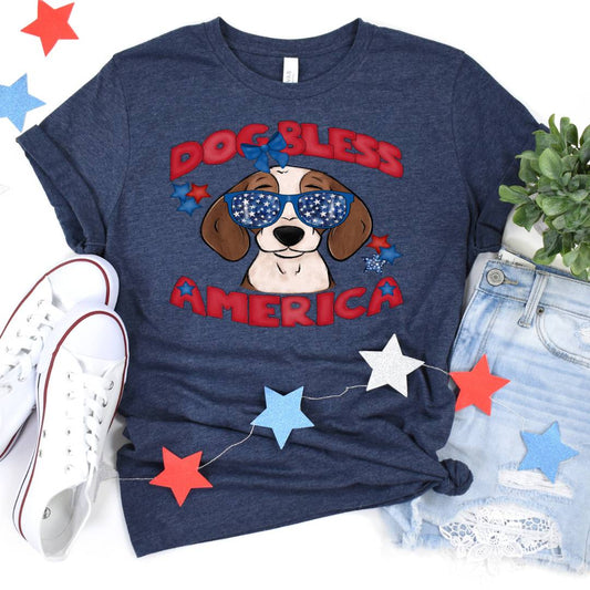 Dog Bless America Beagle DTF