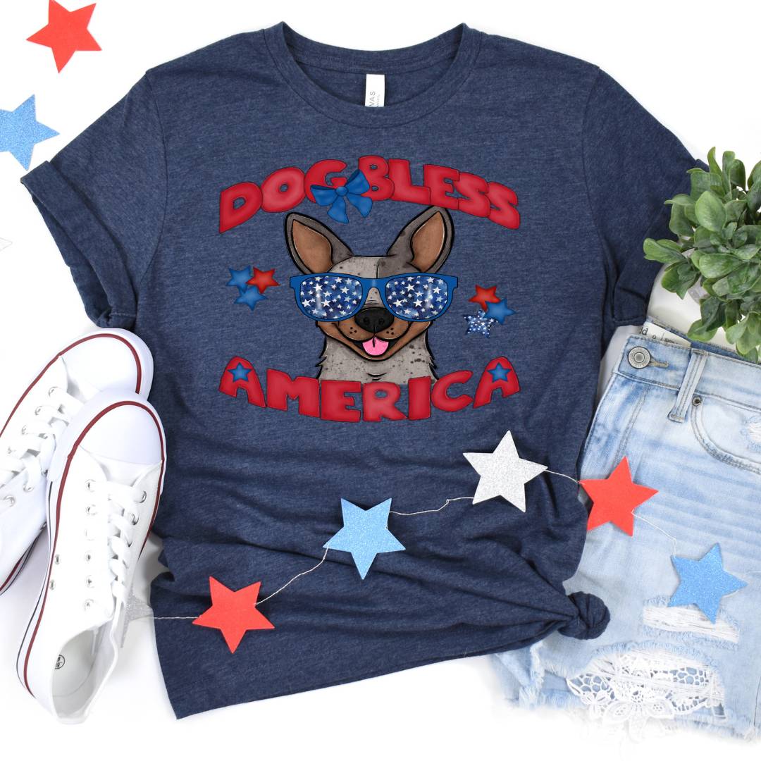 Dog Bless America Cattle Dog DTF