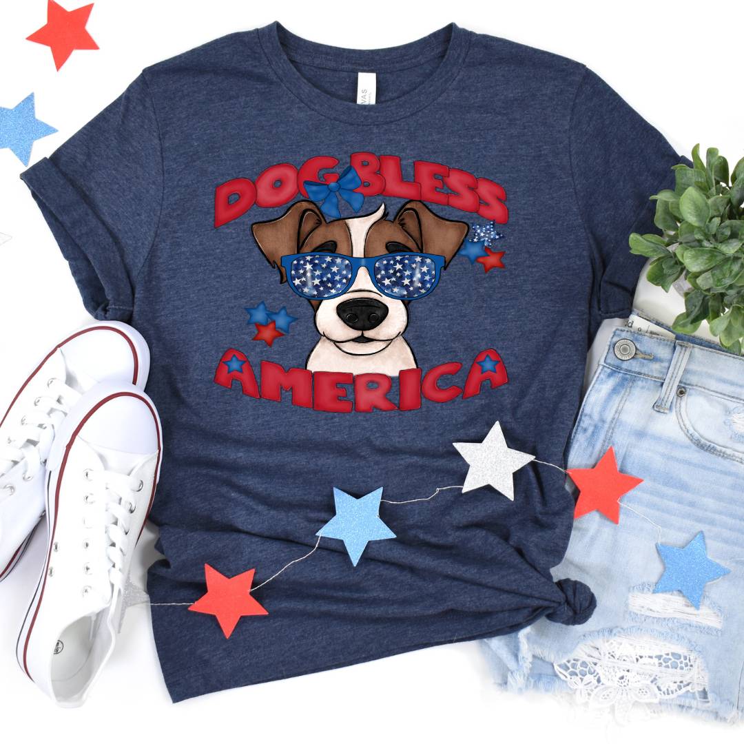 Dog Bless America Jack Russell DTF