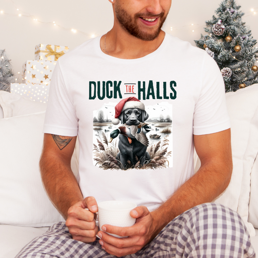 Duck The Halls Dog Duck Santa DTF