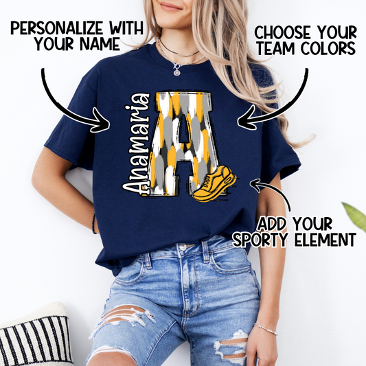 *Custom Funky Spots Sporty Letter DTF Transfer