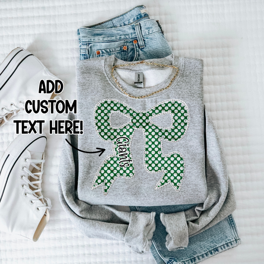 Quilted Mascot Bow DTf Transfer