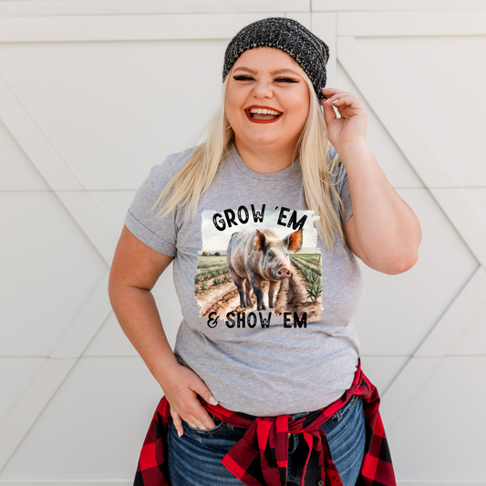 Grow Em And Show Em Pigs DTF