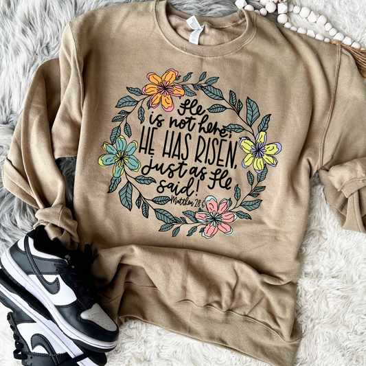 He Has Risen Wreath DTF Transfer