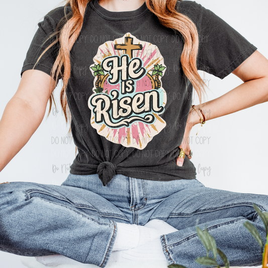 He Is Risen Sunrise DTF Transfer