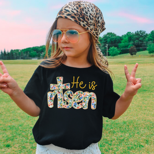 He Is Risen Floral Text DTf Transfer