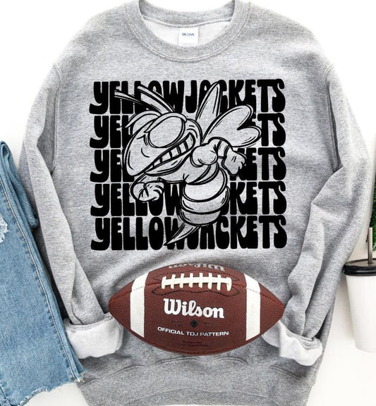 Yellow Jackets Black Mascot DTF