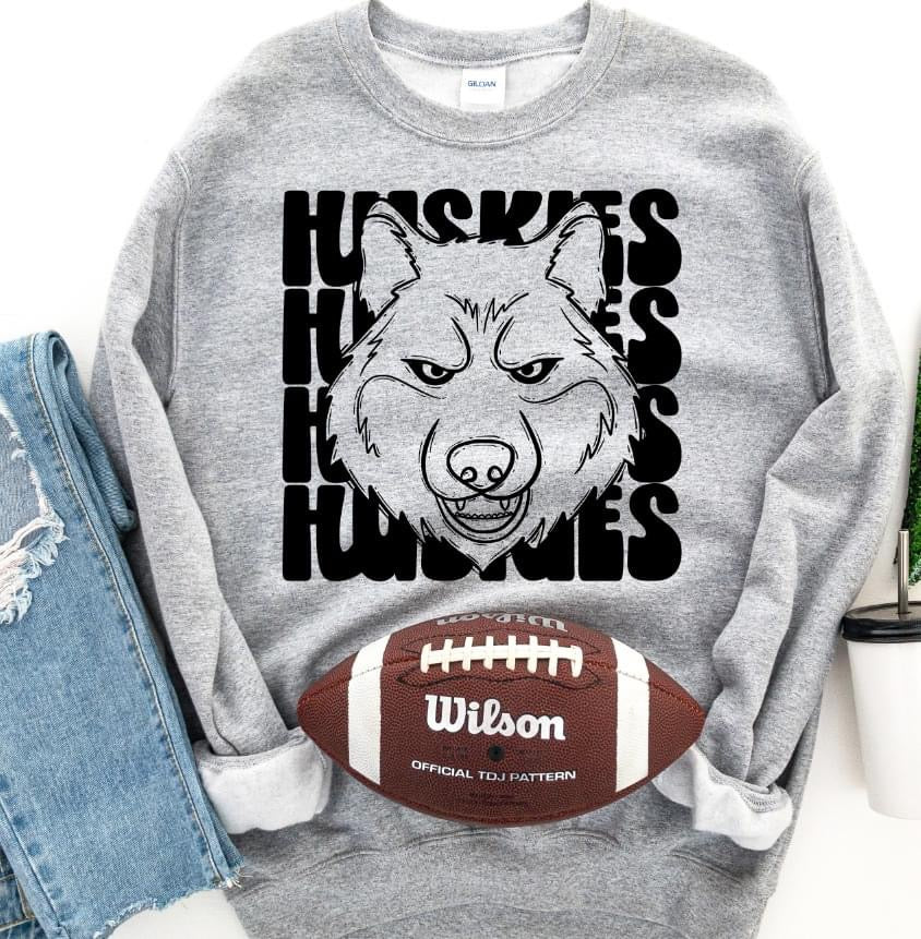 Huskies Black Mascot DTF