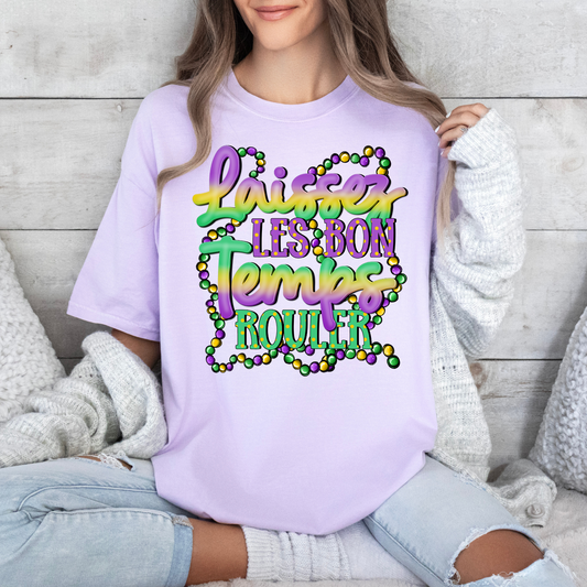Laisser Beads Mardi Gras DTF Transfer