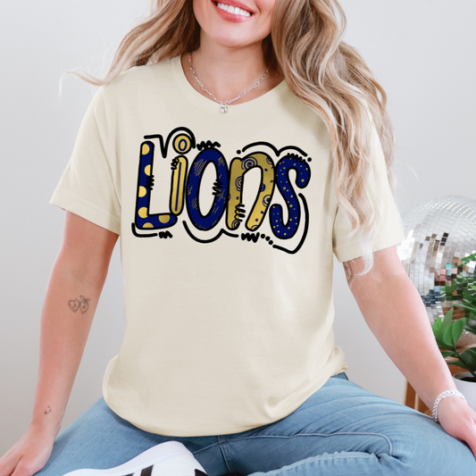 Lions Doodle DTF Transfer