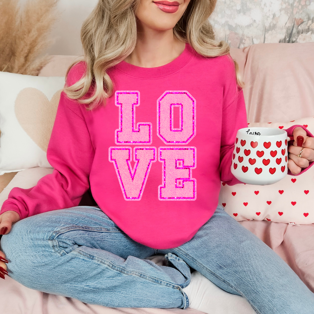 Love Faux Chenille DTF Transfer