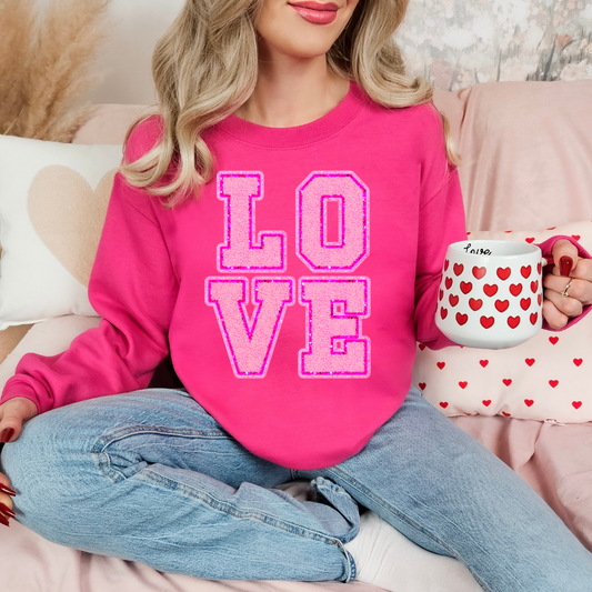 Love Faux Chenille DTF Transfer