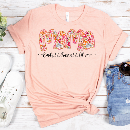 Custom Names Mama Floral DTF Transfer