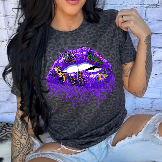 Mardi Gras Lips DTF Transfer