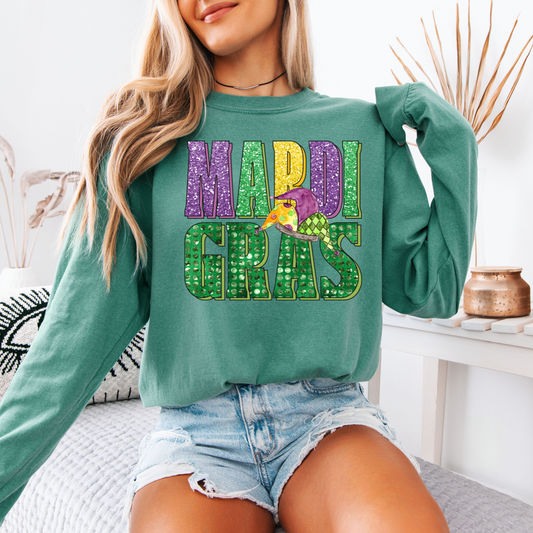 Mardi Gras Sequins DTF Transfer