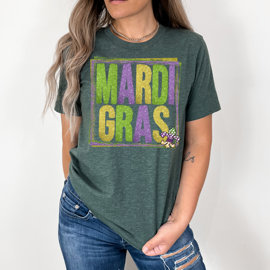 Mardi Gras Tinsel Box DTF Transfer