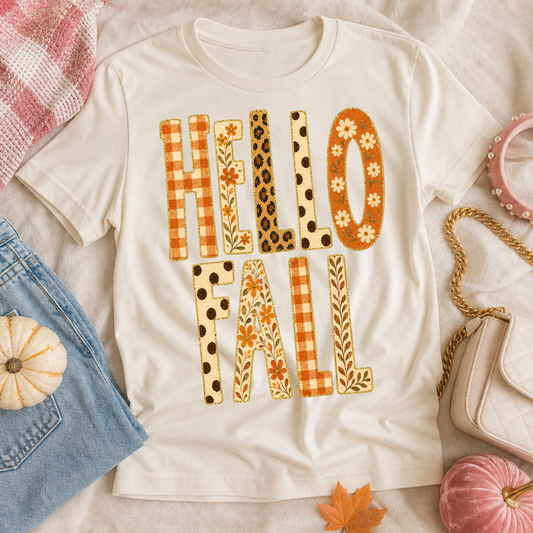 Hello Fall Word Art DTF Transfer