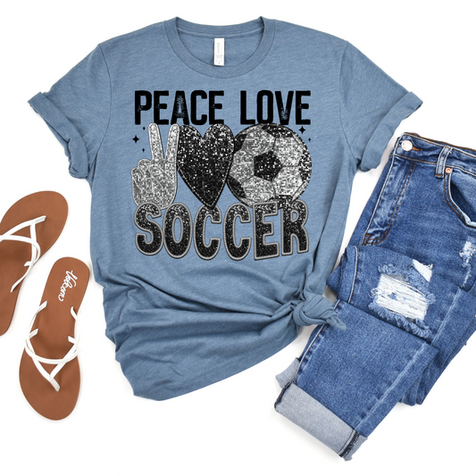 Peace Love Soccer DTF