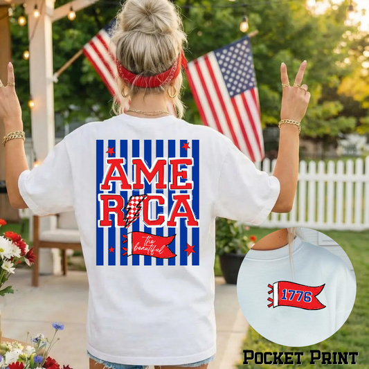 America the Beautiful Stripes DTF Transfer