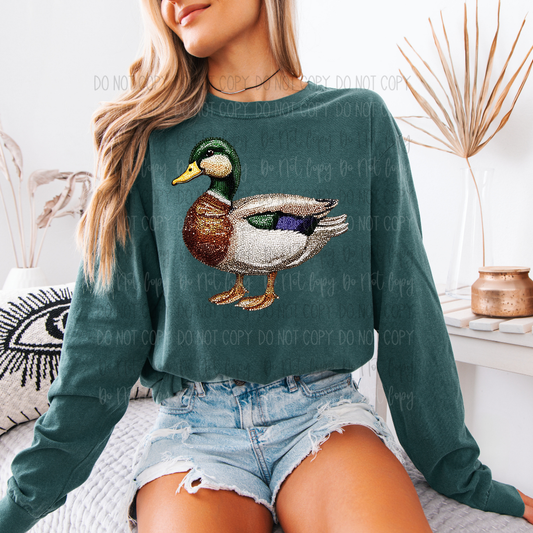 Rhinestone Duck DTF Transfer