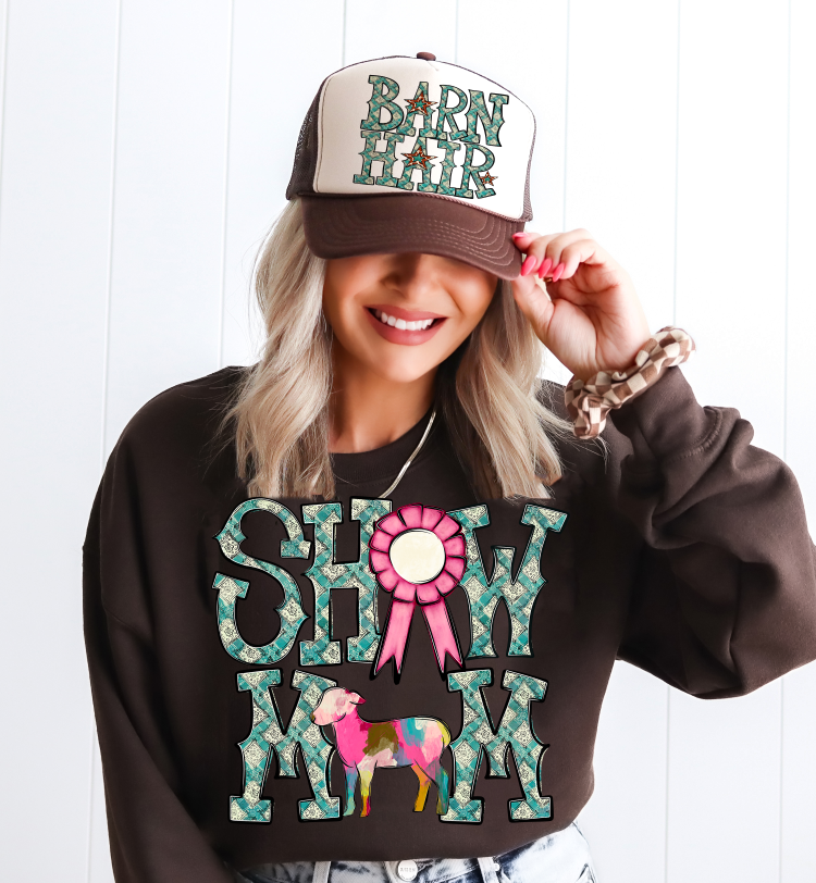 Show Mom Ribbon Barn Hair DTF Transfer