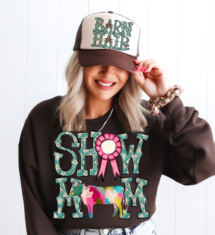 Show Mom Ribbon Barn Hair DTF Transfer