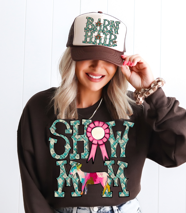 Show Mom Ribbon Barn Hair DTF Transfer