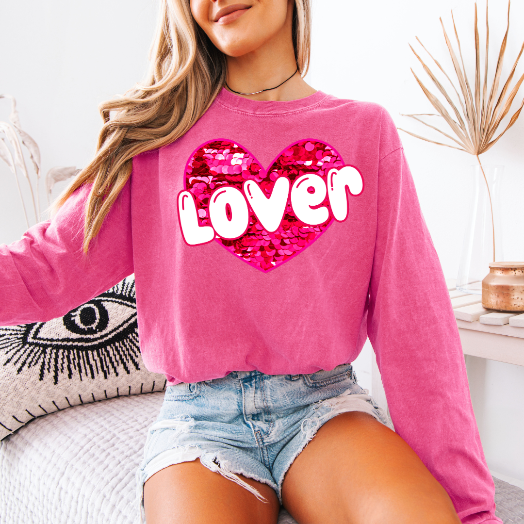 Sequin Heart Lover DTF Transfer