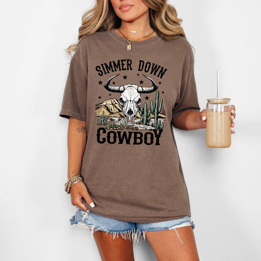 Simmer Down Cowboy DTF Transfer