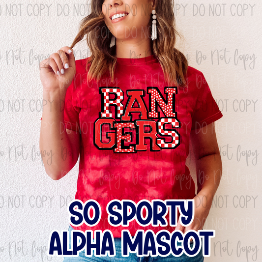 *So Sporty Custom Mascot Alpha DTF Transfer