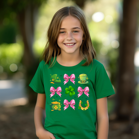 St Pattys Pink Bow Collage DTF Transfer