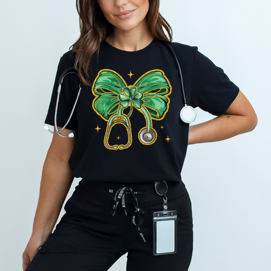 St Patricks Nurse Bow DTF Transfer
