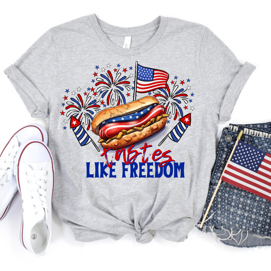 Tastes Like Freedom Hot Dog DTF