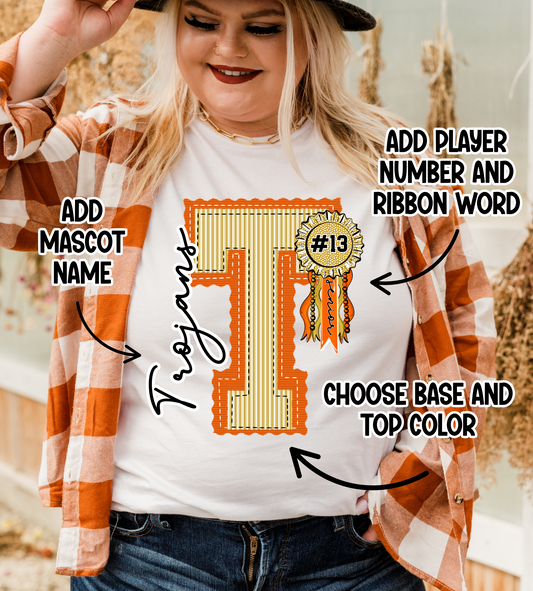 *Prepster Custom Mascot & Ribbon DTF Transfer