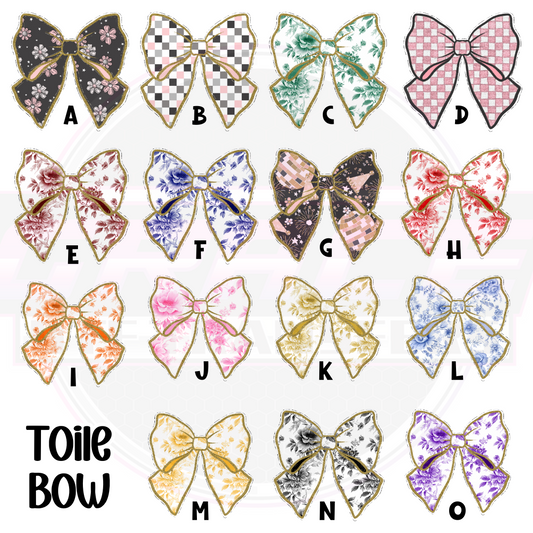 Toile Bows DTF Transfer