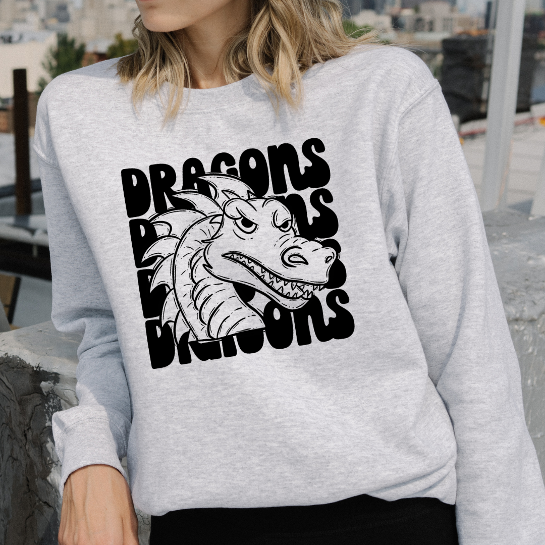 Dragons Black Mascot DTF