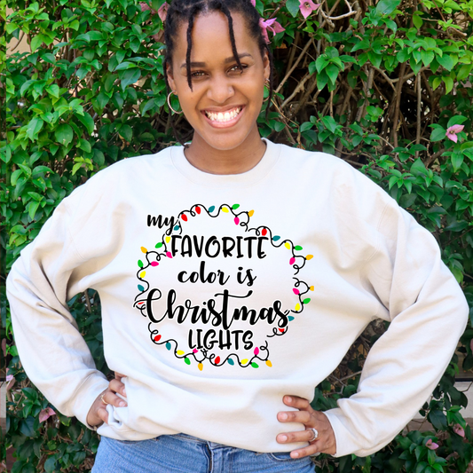 My Favorite Color Is Christmas Lights DTF