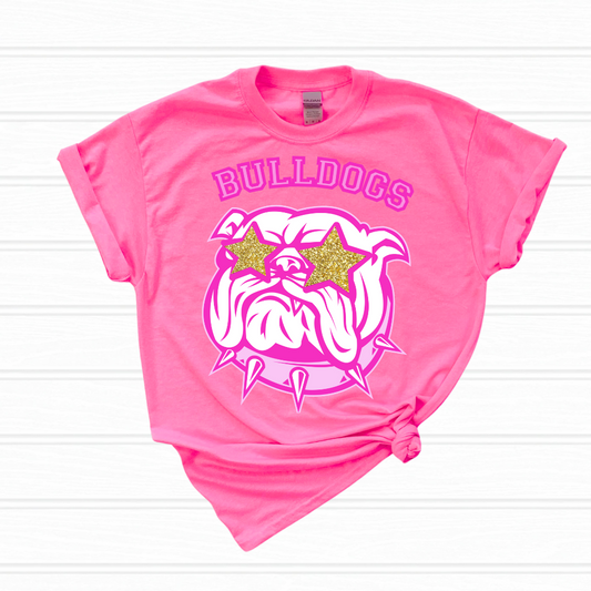 Bulldogs Pink Starry Eyes DTF