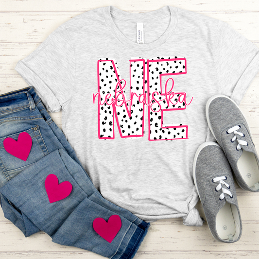 Nebraska Pink Dottie State DTF