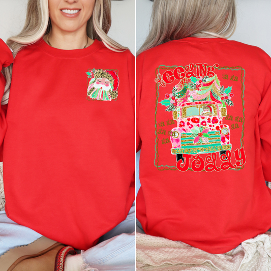Santa Fa La La Front Back DTF Transfer